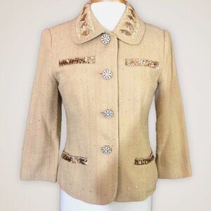 VINTAGE Bloomingdale's Jacket Blazer Sequins Jewels Formal